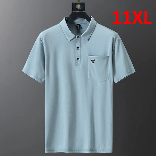 Plus Size Men Polo Shirt 10XL 11XL Summer Polo Shirts Casual Fashion