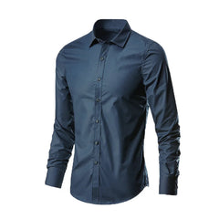 Men's Formal Shirt Long Sleeve Non-Iron Business Slim Fit Korean Work