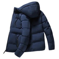 2022 Winter Men Jacket Cotton Padded Long Sleeve Solid Color Fluffy