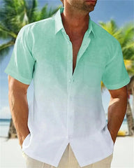 2023 Summer Shirt Men's Hawaiian Men's Short-sleeved Shirt Two-color