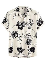 Summer Flower 3D Print Top Men's Summer Hawaii Beach Shirts Outdoor