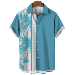 Coconut Tree Printed Hawaiian Shirt Simple Summer Style Beach Shirts