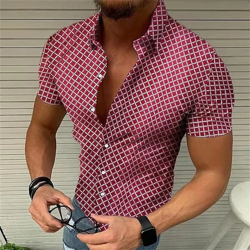 Men's shirt button up shirt casual shirt business casual 3D printed