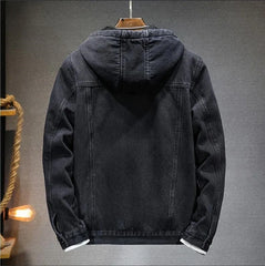 2023 New Thicker And Warmer Men's Hooded Denim Jacket Winter Lambswool