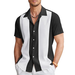 Fashion summer 2024 men's shirt bowling shirt button shirt casual