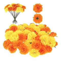 10Pcs Mexican Marigold Artificial Flowers For Day Of The Dead Diwali