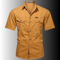 Men's Summer Short Sleeve Shirts Casual Work Cotton Slim Fit Shirt