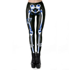 NADANBAO Skull Leggings Woman Halloween Party Trousers Festival