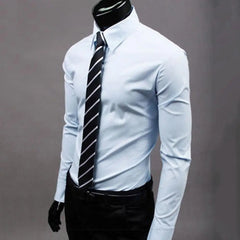 Elegant  Shirt Washable Men's Slim Fit Cotton Business Shirt Slim Fit