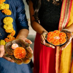 Marigold Flower Heads Bulk, Silk Mexican Flowers for Diwali Home Decor