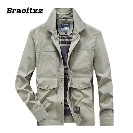 New Men Spring Autumn Fashion Casual Breathable Cargo Jacket Coats Men