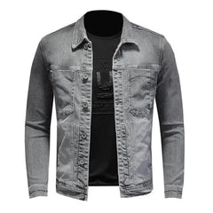 Autumn new washed classic men's denim jacket Street handsome trend