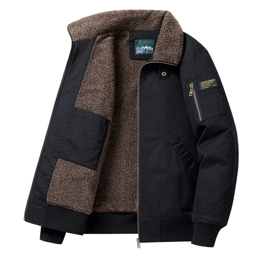 2023 New Men Winter Fleece Minimalist Lapel Jacket Men Autumm Casual