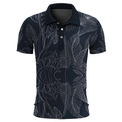 Hawaiian Plants Polo Shirt For Men Summer 3D Print Leaves Flower Short