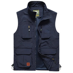 Mens Mesh Vest Multi Pocket Quick Dry Fishing Hiking Sleeveless Jacket