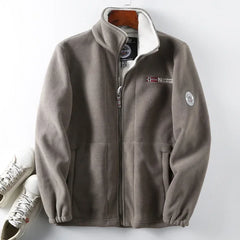 Winter Men's Fleece Jacket High-quality Thickened Warm Solid Color