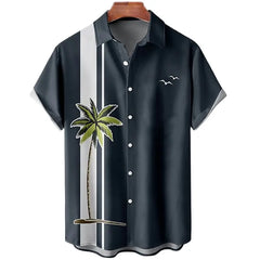 Hawaiian Shirt Men Summer 3d Coconut Tree Printed Shirts For Men