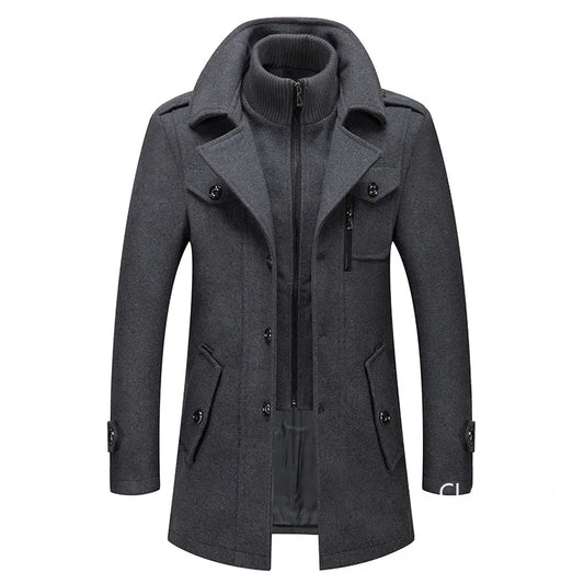 Men Cashmere Trench Coats Winter Jackets Overcoats Wool Blends High