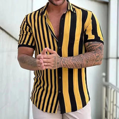 Hawaiian Shirts For Men Vintage Summer Shirt Striped Shirt Short