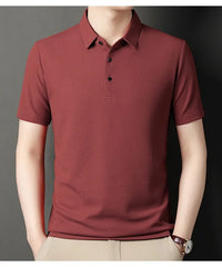 7 Colors Men's Short Sleeved Lapel Polo Shirt  Loose Fitting Men's