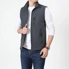 Summer Thin Vest Jacket Men Outdoor Casual Clothes Lightweight Short