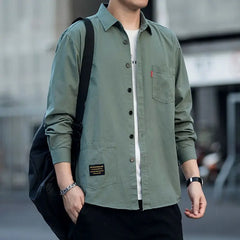 Spring Autumn Men's Non Ironing Long Sleeve Shirt Casual Loose Slim