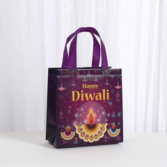 4Pcs Happy Diwali Theme Gift Packing Bag Non-Woven Shopping Tote Bag