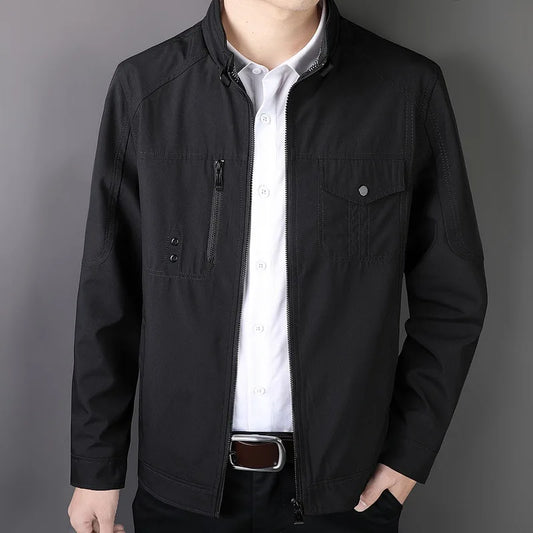 2023 Spring Autumn Jacket Bomber Men's Slim Business Coat Thin Casual