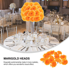 50 Pcs Artificial Marigold Simulation Heads Fake Embellishment