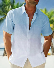 2023 Summer Shirt Men's Hawaiian Men's Short-sleeved Shirt Two-color