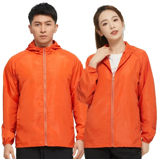 Men Women Hiking Windbreaker Waterproof Camping Jacket Unisex Outdoor