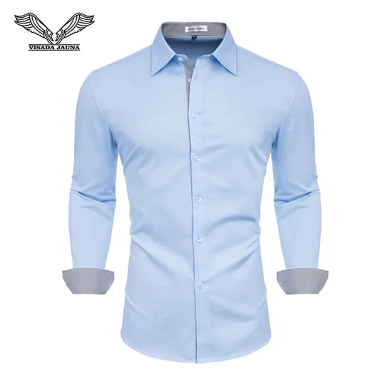 VISADA JUANA 2019 Mens Long Sleeve Dress Shirt High-quality Male