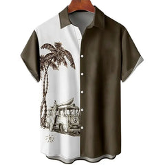 Hawaiian Shirt Men Summer 3d Coconut Tree Printed Shirts For Men