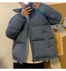 LAPPSTER Winter Harajuku Short Puffer Jacket Men Short Parkas Casual