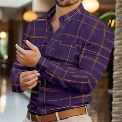 2024 Men's Shirt Long Sleeve Fashion Lapel Single Breasted Cardigan