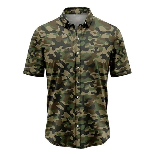 Vintage Camouflage Shirts For Mens Short Sleeve Tops 3d Shirts Outdoor