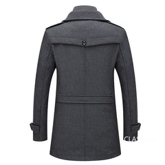 Men Cashmere Trench Coats Winter Jackets Overcoats Wool Blends High