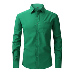 Men's Red Dress Shirts 2023 Spring New Regular Fit Long Sleeve Shirt