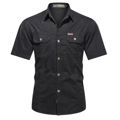 New Summer Men Multi-pockets Tooling Shirts Military Outdoor