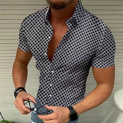 Men's shirt button up shirt casual shirt business casual 3D printed