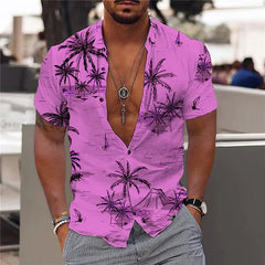 2023 Coconut Tree Shirts For Men 3d Printed Men's Hawaiian Shirt Beach