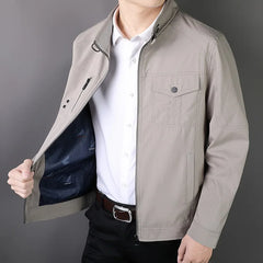 2023 Spring Autumn Jacket Bomber Men's Slim Business Coat Thin Casual