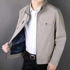 2023 Spring Autumn Jacket Bomber Men's Slim Business Coat Thin Casual