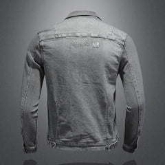 Autumn new washed classic men's denim jacket Street handsome trend