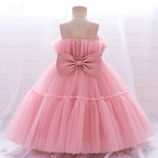 Kids Girl Dress Party Christmas Tutu Fluffy Flower Wedding Gown