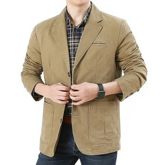 2023 Spring Autumn men's suit jacket Harajuku vintage cotton denim