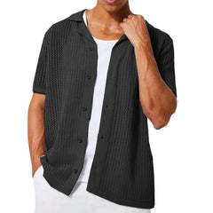 2024 New European and American men's Casual Knitted Cardigan Summer