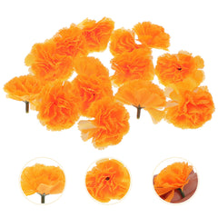 50 Pcs Artificial Marigold Simulation Heads Fake Embellishment