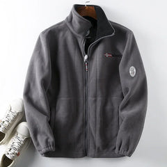 Winter Men's Fleece Jacket High-quality Thickened Warm Solid Color