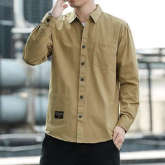 Spring Autumn Men's Non Ironing Long Sleeve Shirt Casual Loose Slim